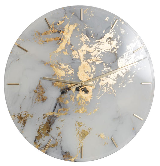 Marble Effect Glass Wall Clock