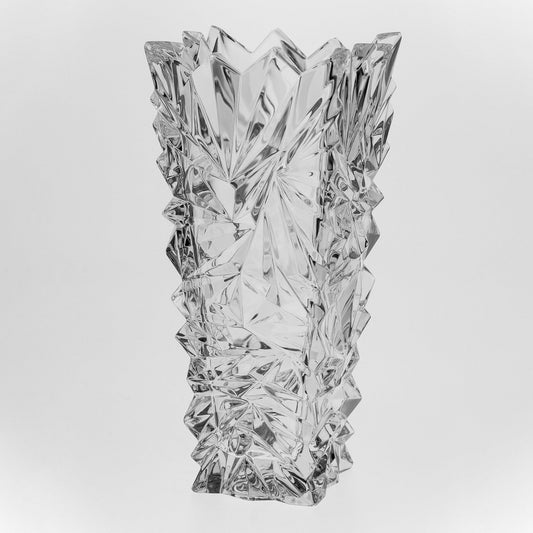 Crystal vase with glacier design