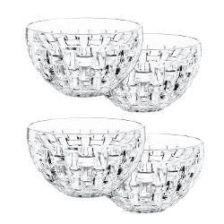 Woven design set of 4 crystal dip bowls
