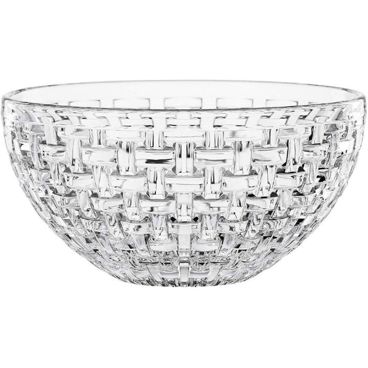 Woven design crystal salad bowl